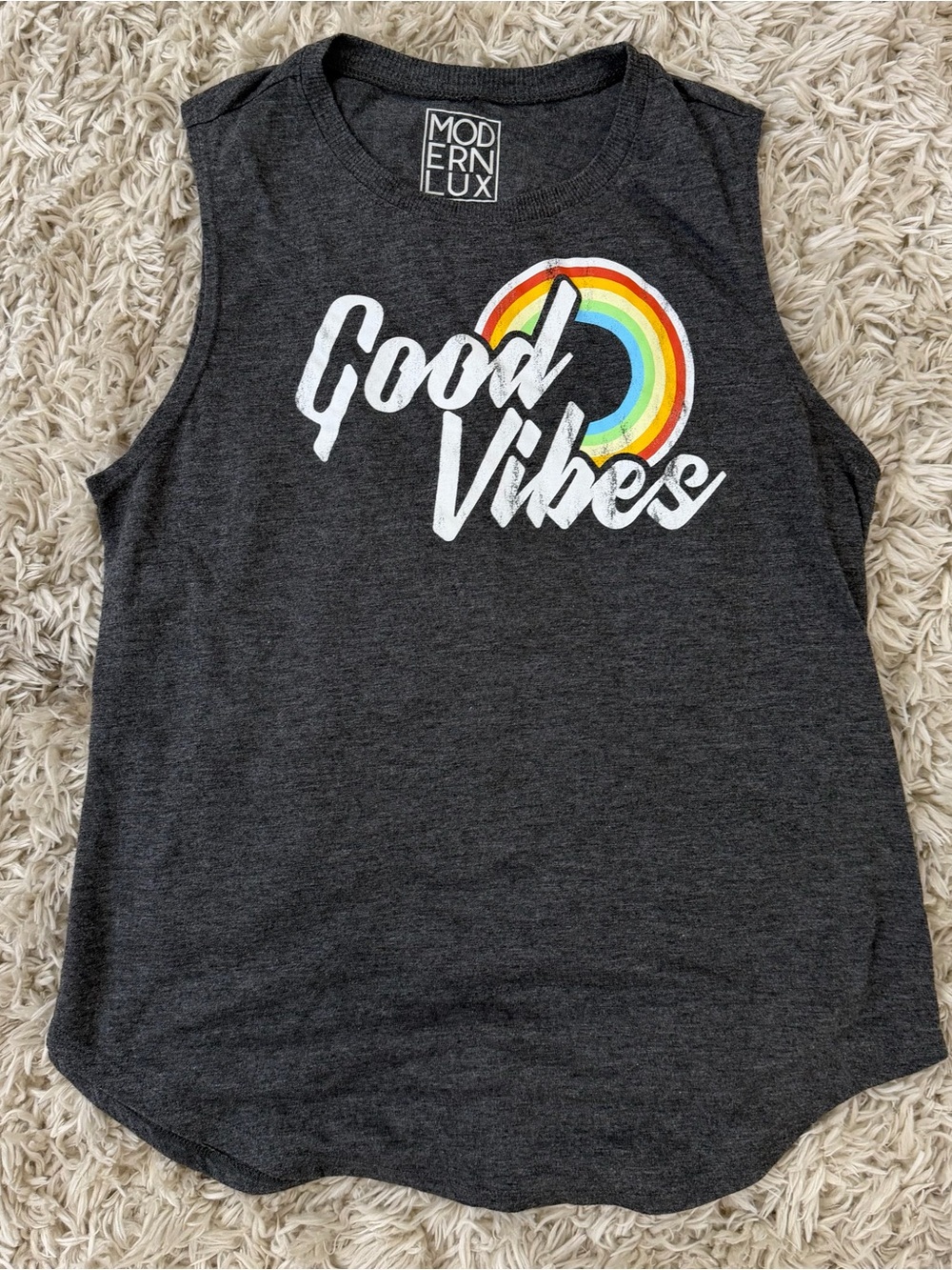 Women's "Good Vibes" Sleeveless T Shirt size L